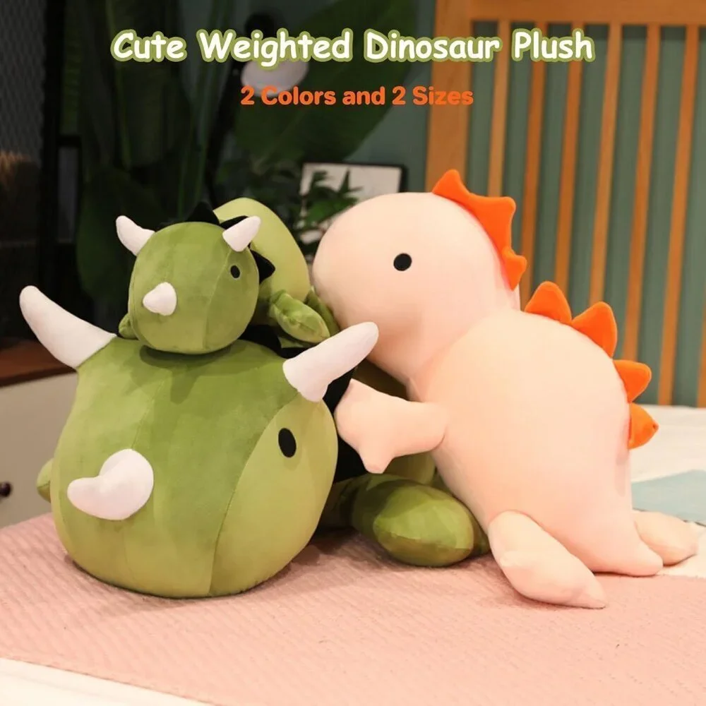 🆕 Kids Green Dinosaur Throw Pillows Anxiety Weighted Stuffed Animals Adults Toy - Picture 5 of 6